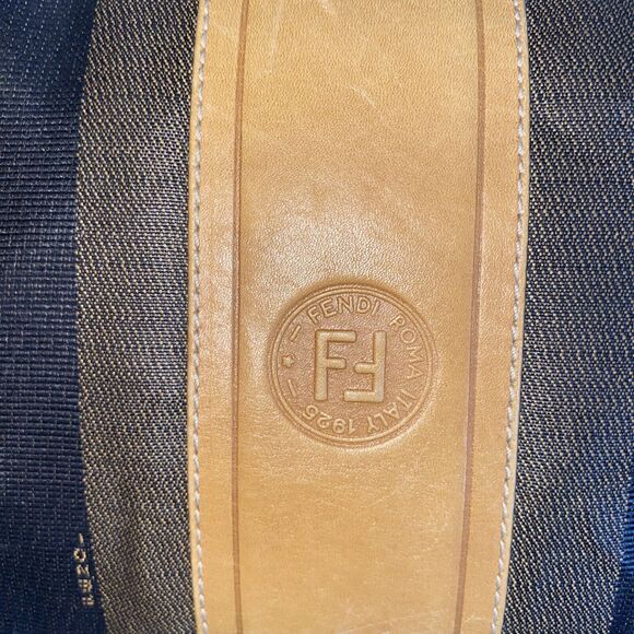 Vintage 80s Fendi Gorgeous Leather Stripe Handbag Purse - Picture 10 of 13